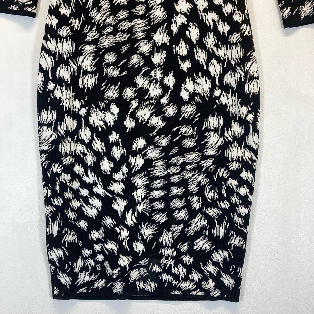 Trina Turk Women's Midi Dress White/Black Long Sleeve Size S Print Abstracto - Picture 13 of 16